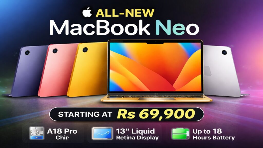 Apple MacBook Neo budget laptop with colorful design launched in India starting at Rs 69,900