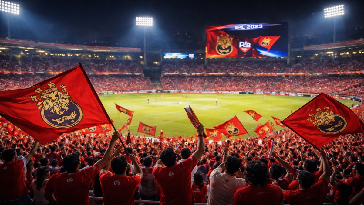Royal Challengers Bengaluru fans filling M Chinnaswamy Stadium during IPL 2026 opening match atmosphere