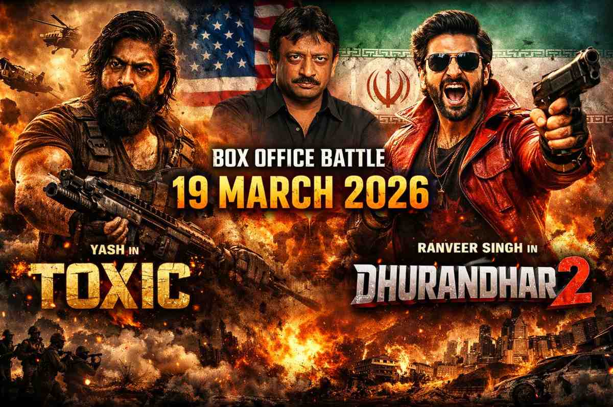 Yash Toxic vs Ranveer Singh Dhurandhar 2 box office clash poster for 19 March 2026