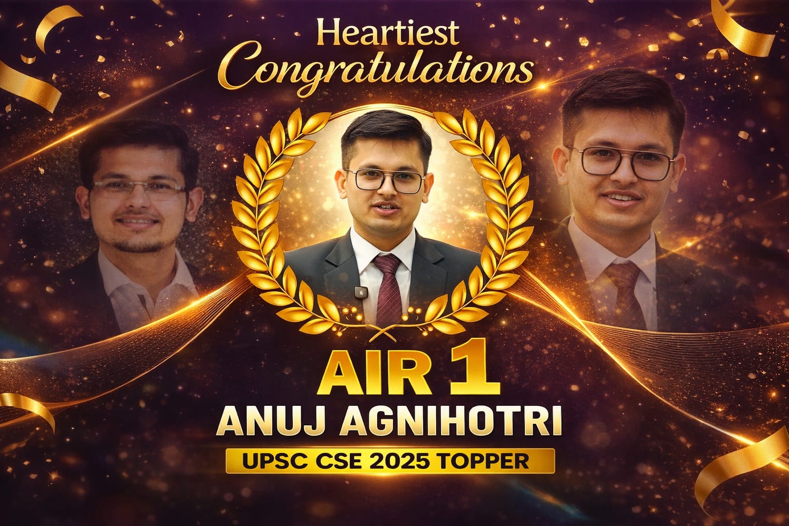 UPSC 2025 Topper Anuj Agnihotri from Rajasthan Ravatbhata
