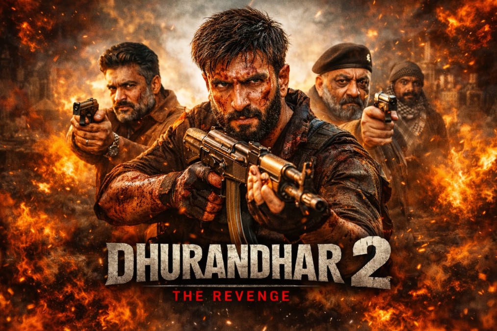 Ranveer Singh as Hamza Ali Mazari in intense action scene from Dhurandhar 2 spy thriller movie