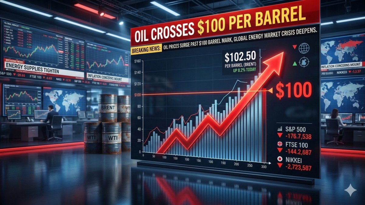 Global oil prices surge above $100 per barrel amid Iran war and Strait of Hormuz crisis